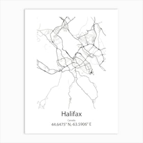 Halifax,Canada Minimalist Map Art Print