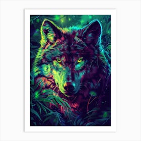Wolf In The Jungle 10 Art Print
