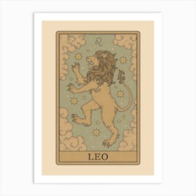 Leo Tarot Zodiac Art Print