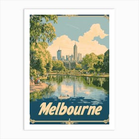 Aihrgdesign A Classic 1960s Travel Poster For Melbourne 4 Art Print