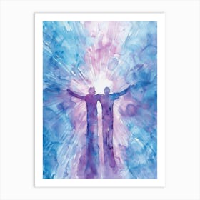 Two People Standing In The Sky Art Print