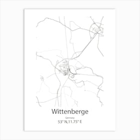 Wittenberge,Germany Minimalist Map Art Print