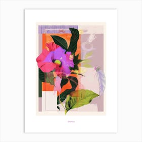 Statice 4 Neon Flower Collage Poster Art Print
