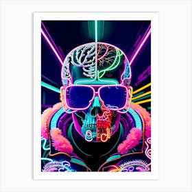 Neon Skull 21 Art Print