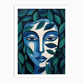 Woman With Leaves 3 Art Print