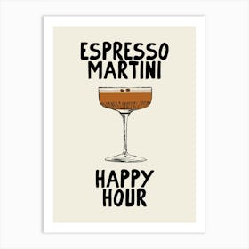 Espresso Martini Happy Hour Art Print