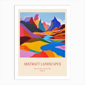 Colourful Abstract Torres Del Paine National Park Patagonia 1 Poster Art Print