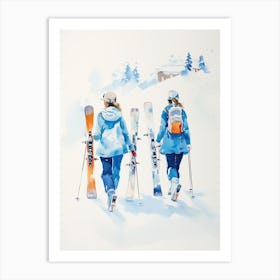 Gstaad   Switzerland, Ski Resort Illustration 0 Art Print