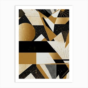 Abstract Gold And Black Canvas Print Art Print