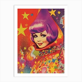 Vintage Witch Girl Kitsch 2 Art Print