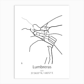 Lumbreras,Spain Minimalist Map Art Print