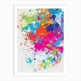 Colorful Paint Splatters Art Print