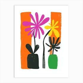 Flowers In Pots Art Print