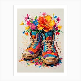 Flower Shoes Art Print