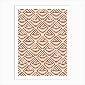 Japanese Seigaiha Wave Terracotta Art Print