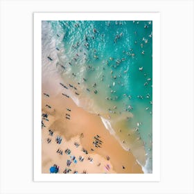 Aerial View Of Crowded Beach Art Print