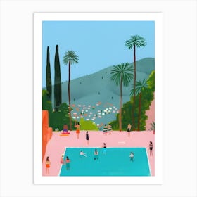 Hollywood Pool Party Art Print