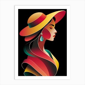 Woman In Hat 1 Art Print