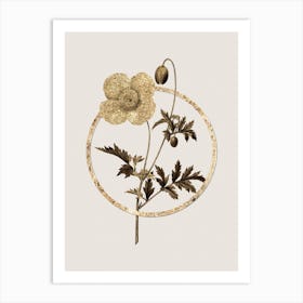 Gold Ring Welsh Poppy Glitter Botanical Illustration n.0028 Art Print