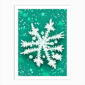 Fernlike Stellar Dendrites, Snowflakes, Kids Illustration 2 Art Print