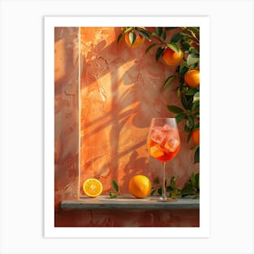 Oranges And A Glass Of Gin Art Print