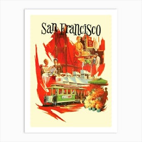 San Francisco, Collage Of Tourist Attractions Art Print