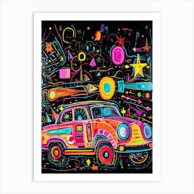 Psychedelic Car Art Print