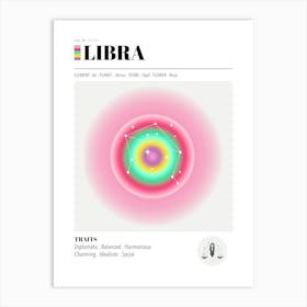 Libra, Astrology, Zodiac Aura Gradient Poster 1 Art Print