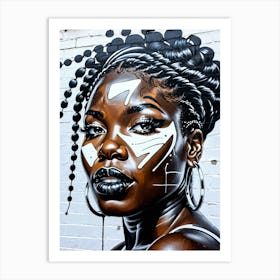 Graffiti Mural Of Beautiful Black Woman 358 Art Print