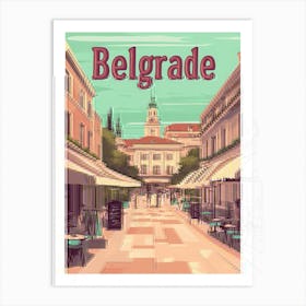 Aihrgdesign A Classic 1960s Travel Poster For Belgrade 1 Art Print