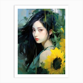 Sunflower Girl 11 Art Print