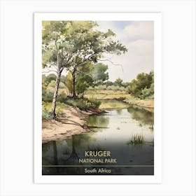 Kruger National Park South Africa Watercolour 3 Art Print