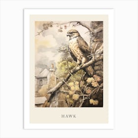 Beatrix Potter Inspired  Animal Watercolour Hawk 2 Art Print