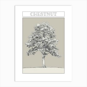 Chestnut Tree Minimalistic Drawing 1 Poster Art Print