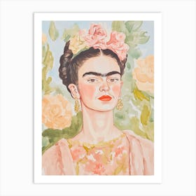 Frida With Botanical Background Art Print