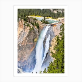 The Lower Falls Of The Yellowstone River, United States Majestic, Beautiful & Classic (1) Art Print