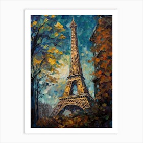 Eiffel Tower Paris France Vincent Van Gogh Style 27 Art Print