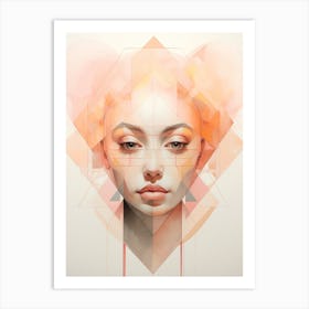 Abstract Geometric Lady Portrait 21 Art Print