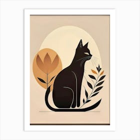 black cat mininalist portrait 13 Art Print