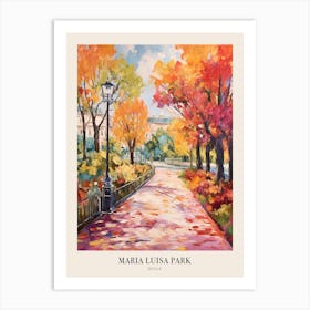 Autumn City Park Painting Maria Luisa Park Seville Spain Poster Art Print