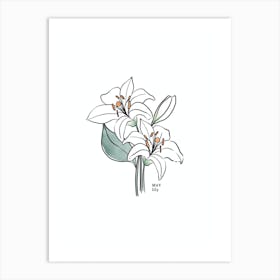 May Lily Birth Flower Art Print