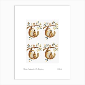 Cute Animals Collection Sloth 4 Art Print