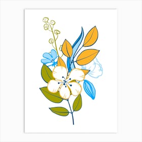 Beautiful Spring Flowers Shabby Chic 1 Art Print