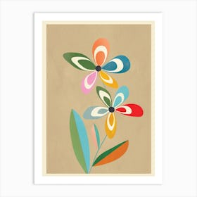 Mid Century Abstract Flowers 01 Art Print