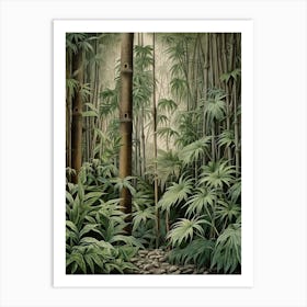Vintage Jungle Botanical Illustration Bamboo 2 Art Print