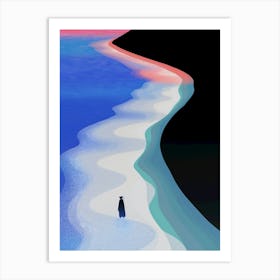 Penguin On The Beach Art Print