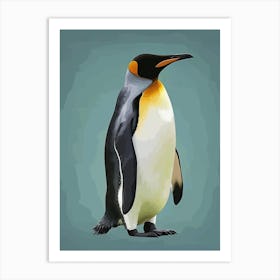 Emperor Penguin Cuverville Island Minimalist Illustration 1 Art Print