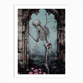 Skeleton In The Garden Art Print