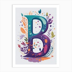 Colorful Letter B Illustration 67 Art Print