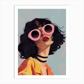 Sexy Girl With Sunglasses Art Print